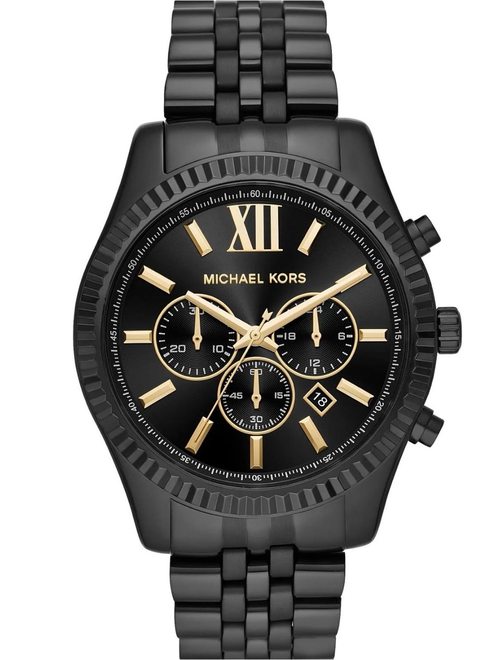 Michael Kors men’s Lexington 44mm Case Stainless Steel Black Watch